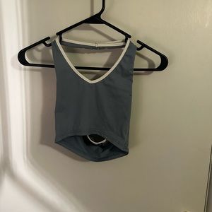 Blue and white halter top